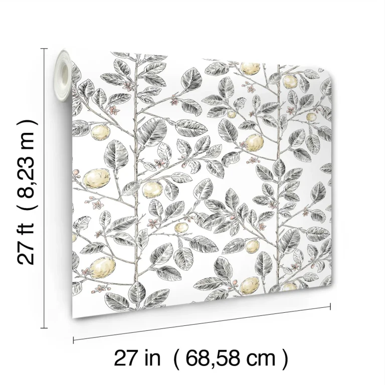 Limoncello Toile Wallpaper - Black — Image 7