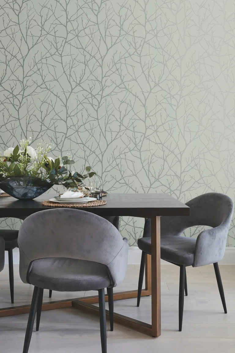 Trees Silhouette Wallpaper - Eucalyptus & Silver — Ảnh 4
