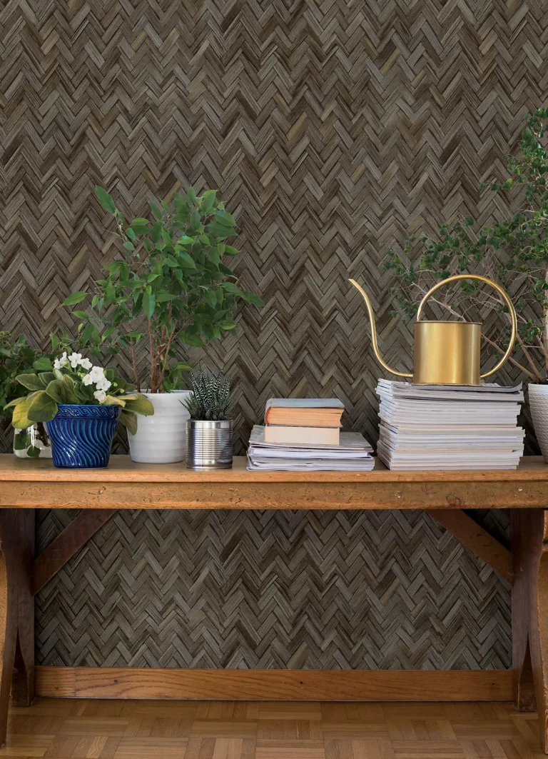 Ellery Herringbone Wallpaper - Charcoal — Ảnh 2