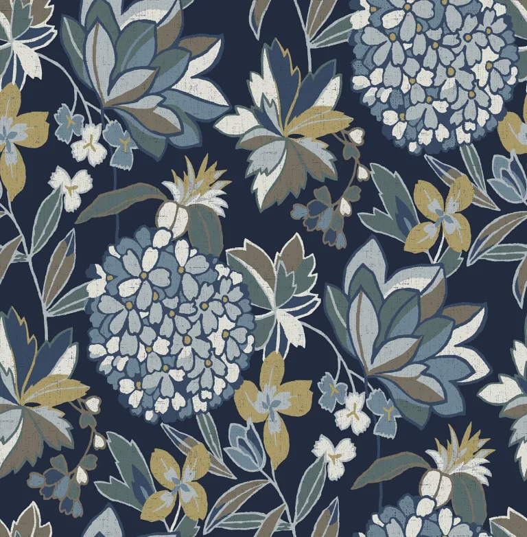 Valdivian Floral Wallpaper - Indigo — Image 5