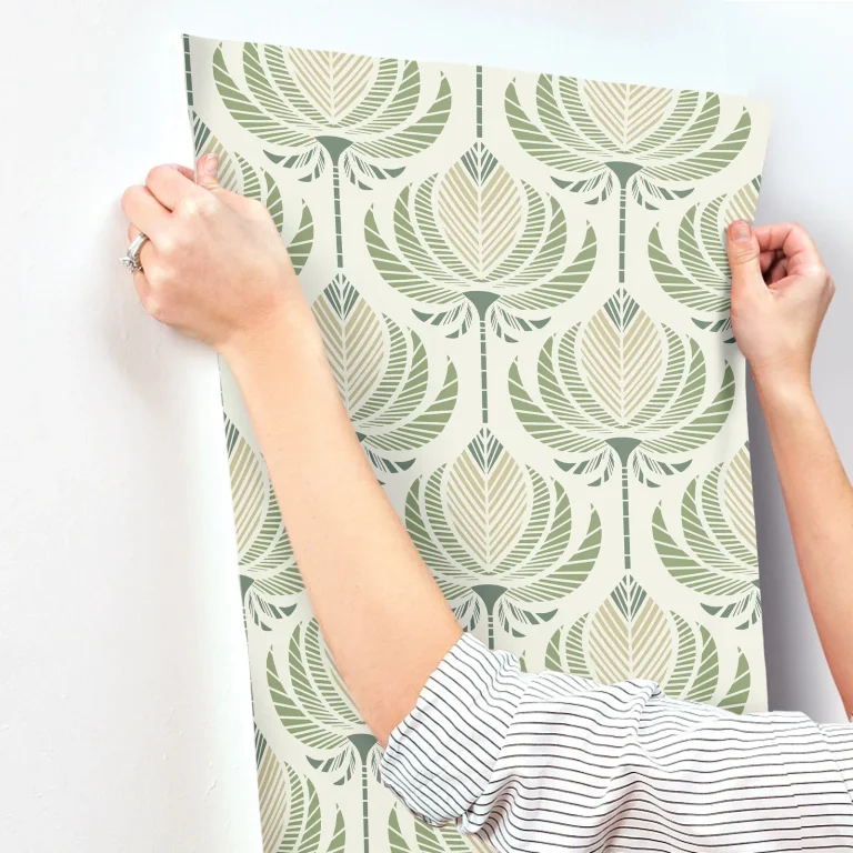 Ferrenby Floral Fan Wallpaper - Green — Ảnh 3