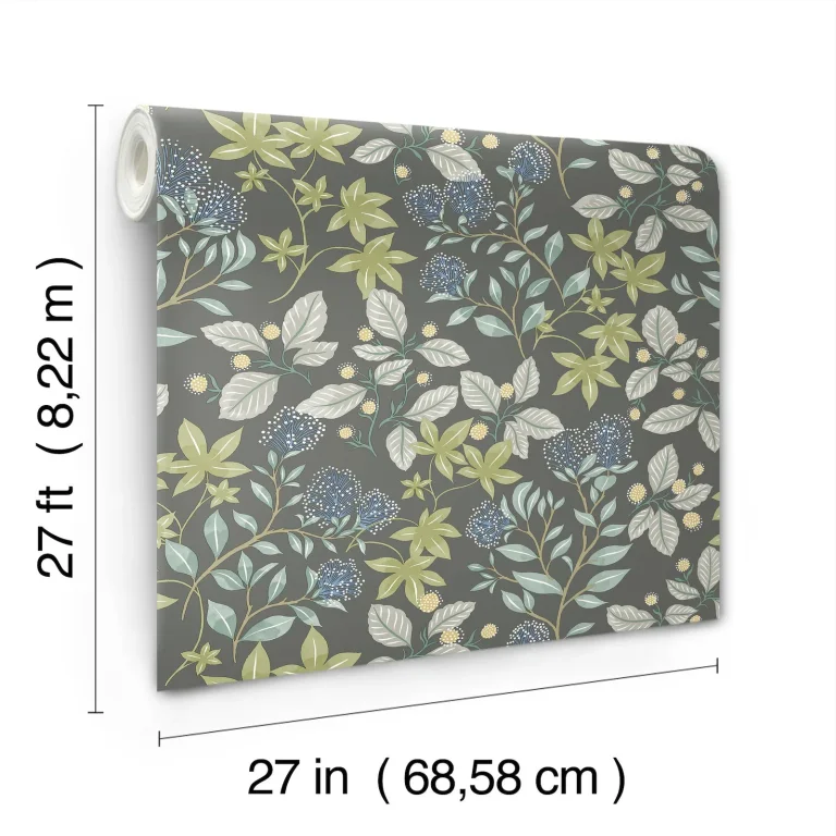 Mildred Botanical Trail Wallpaper - Charcoal — Ảnh 3