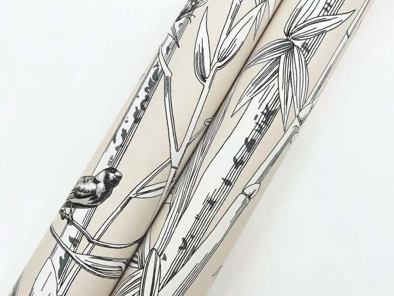 Bambou Toile Wallpaper - Beige — Image 3