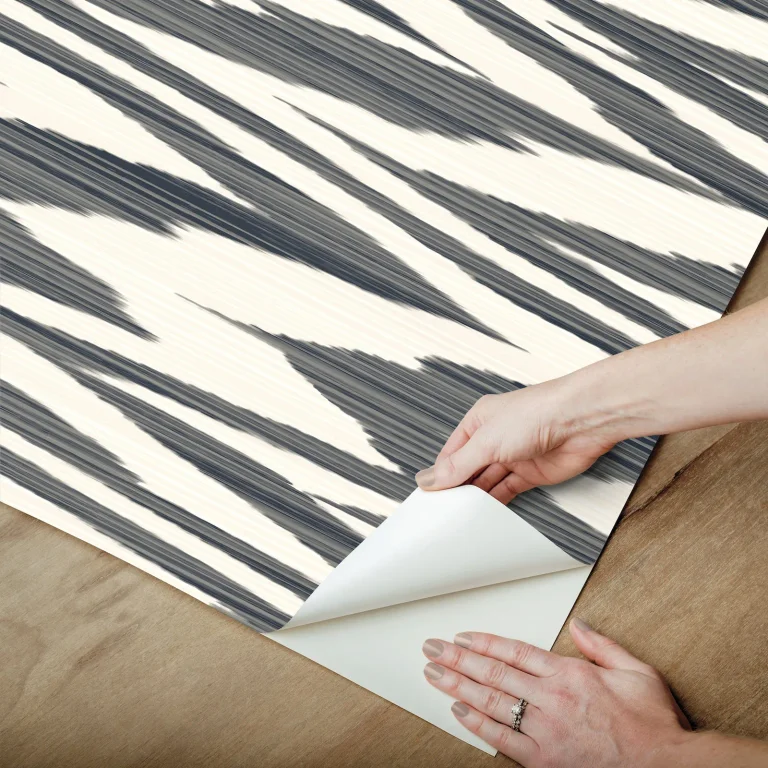 Flamed Zig Zag Peel and Stick Wallpaper - Black — Ảnh 6