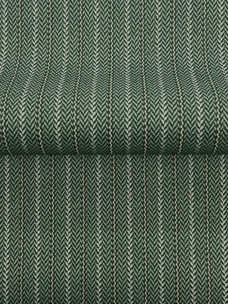 Ronald Redding Elkan Stripe Herringbone Wallpaper - Green — Image 4