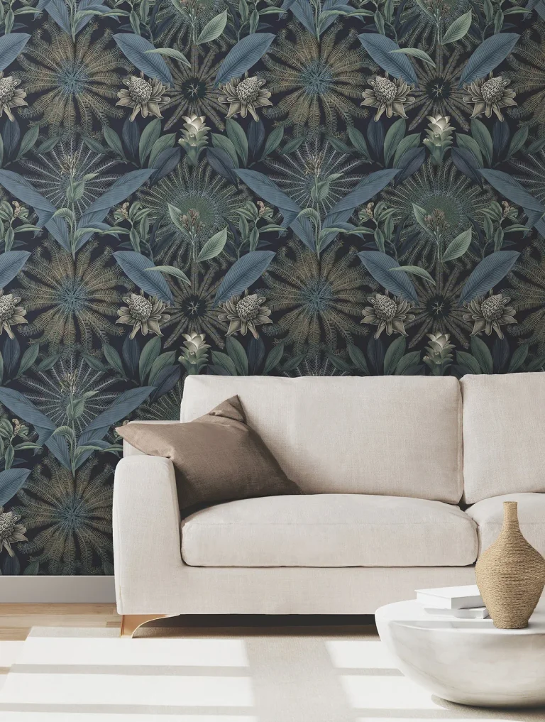Ronald Redding Enchanted Garden Tropical Wallpaper - Navy — Ảnh 5