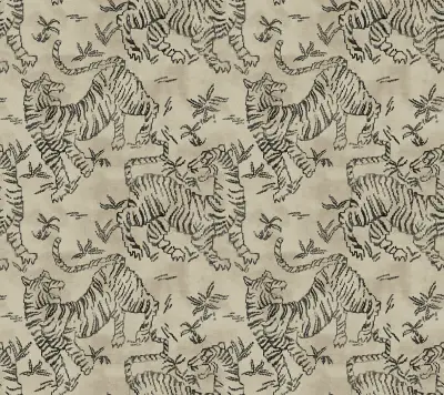 Orly Tigers Wallpaper - Taupe/Charcoal