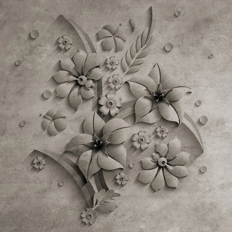 Stone Flowers - Wall Mural 5474 - 4 Panel - 192cm x 260cm — Ảnh 2