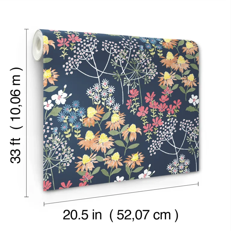 Cultivate Springtime Blooms Wallpaper - Navy — Image 2