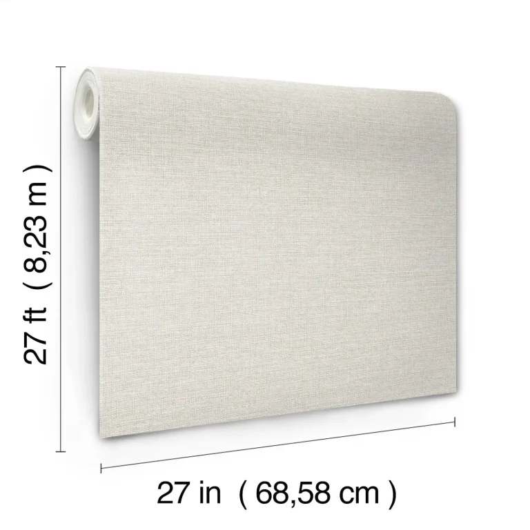 Terrene Faux Linen Wallpaper - Light Grey — Ảnh 3
