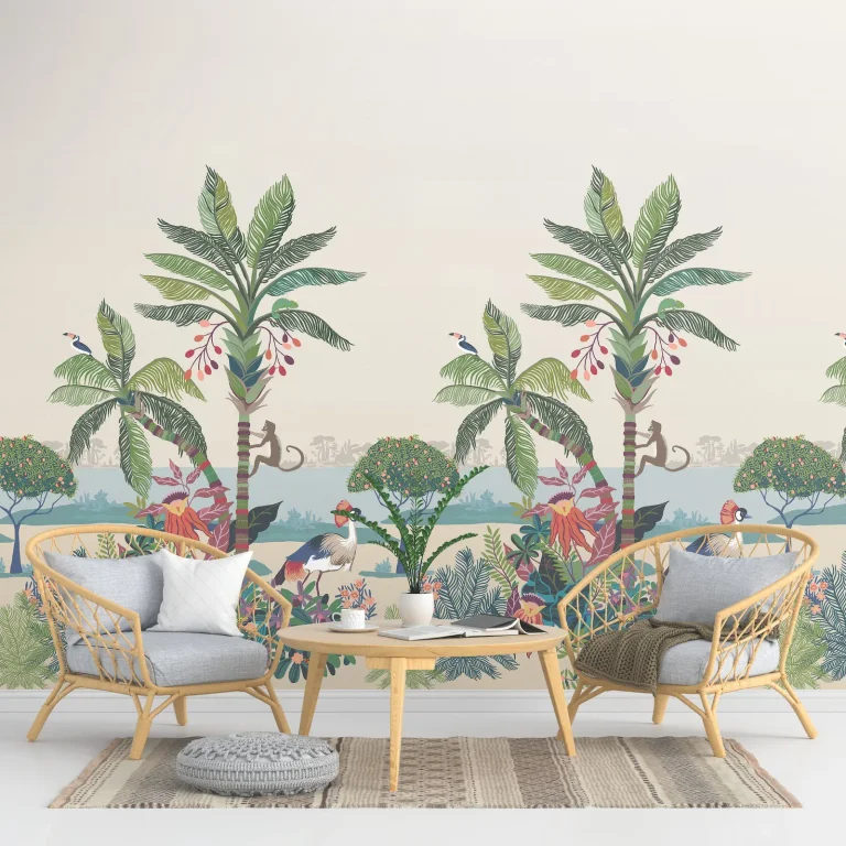 Tropical Lagoon Peel and Stick Wall Mural - Earthy — Ảnh 2