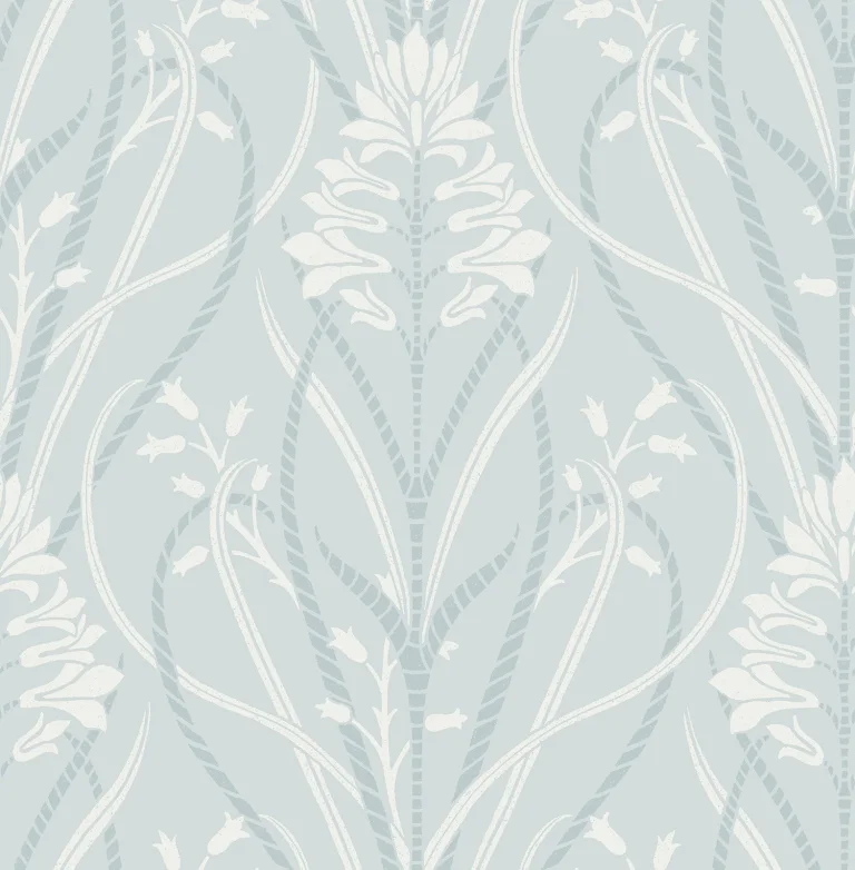 Rosalind Iris Damask Wallpaper - Sky Blue — Ảnh 5