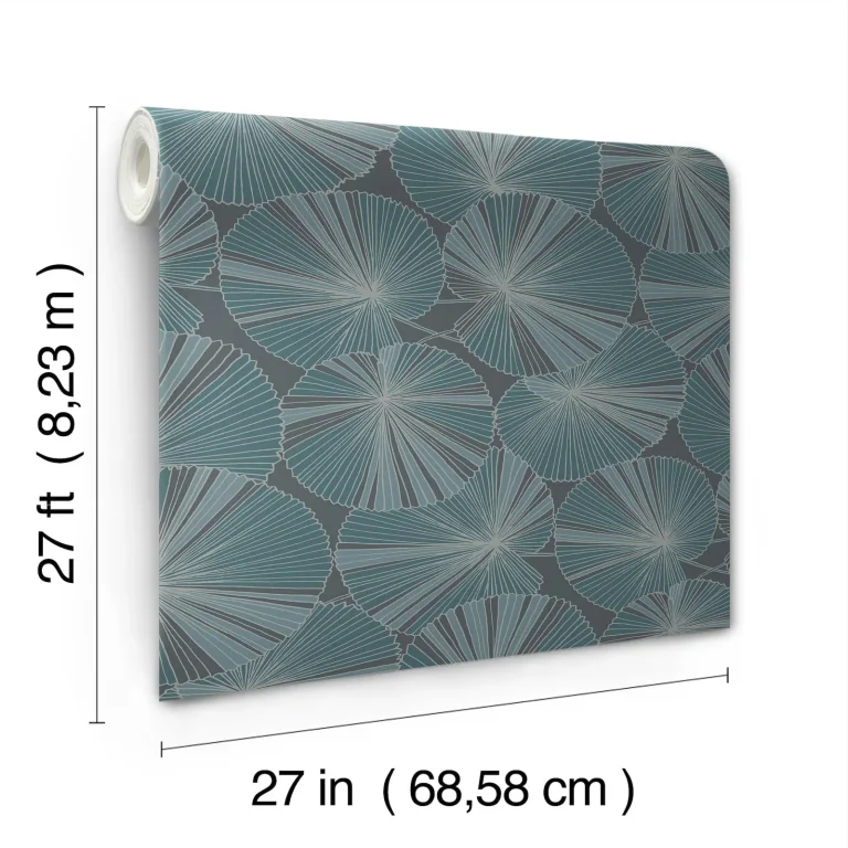 Candice Olson Layered Lily Pads Wallpaper - Deep Blue — Image 3