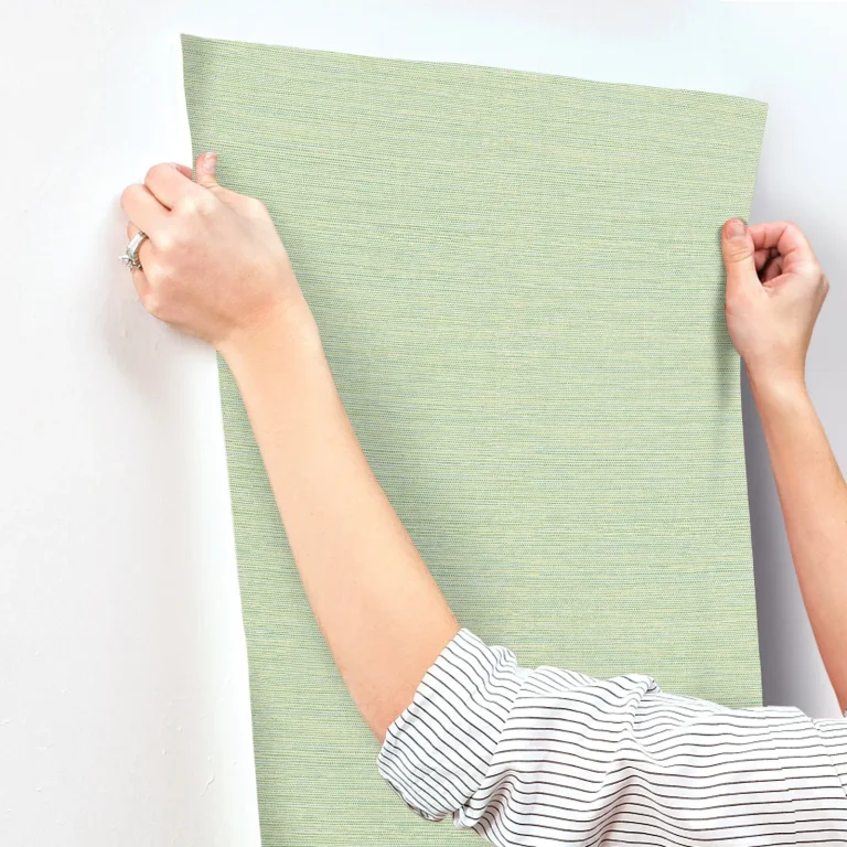 Agave Faux Grasscloth Wallpaper - Green — Image 6