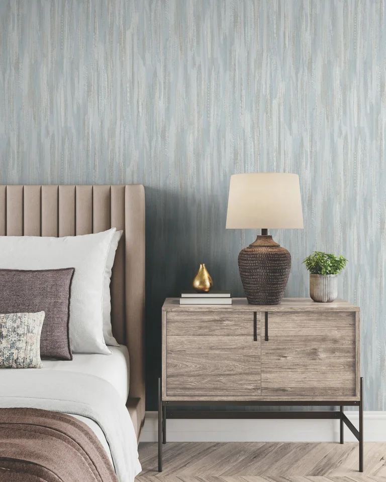 Ronald Redding Tribeca Texture Stripe Wallpaper - Light Blue — Ảnh 5