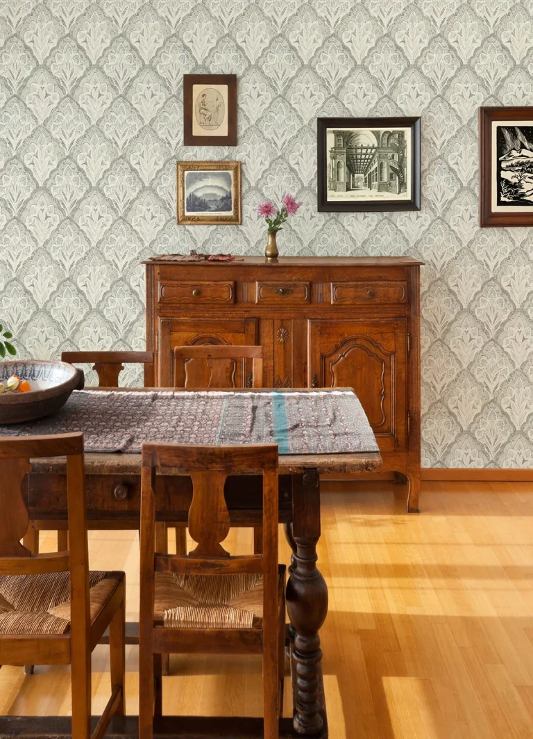 Chesapeake Mimir Quilted Damask Wallpaper - Grey — Ảnh 4