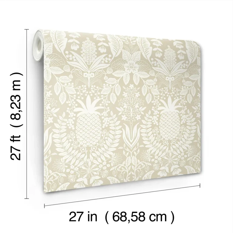 Rifle Paper Co. Pineapple Damask Wallpaper - Linen — Ảnh 6
