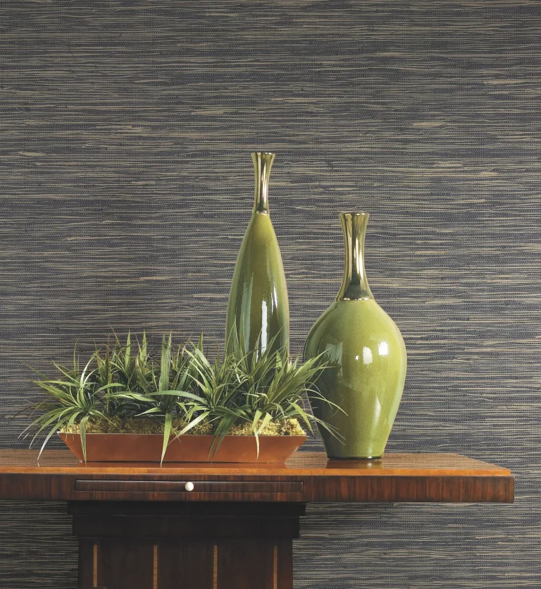 Ronald Redding Threaded Jute Wallpaper - Navy — Ảnh 3