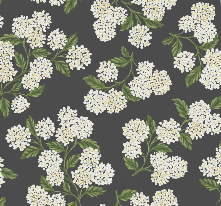 Rifle Paper Co. Hydrangea Wallpaper - Black & White — Ảnh 3