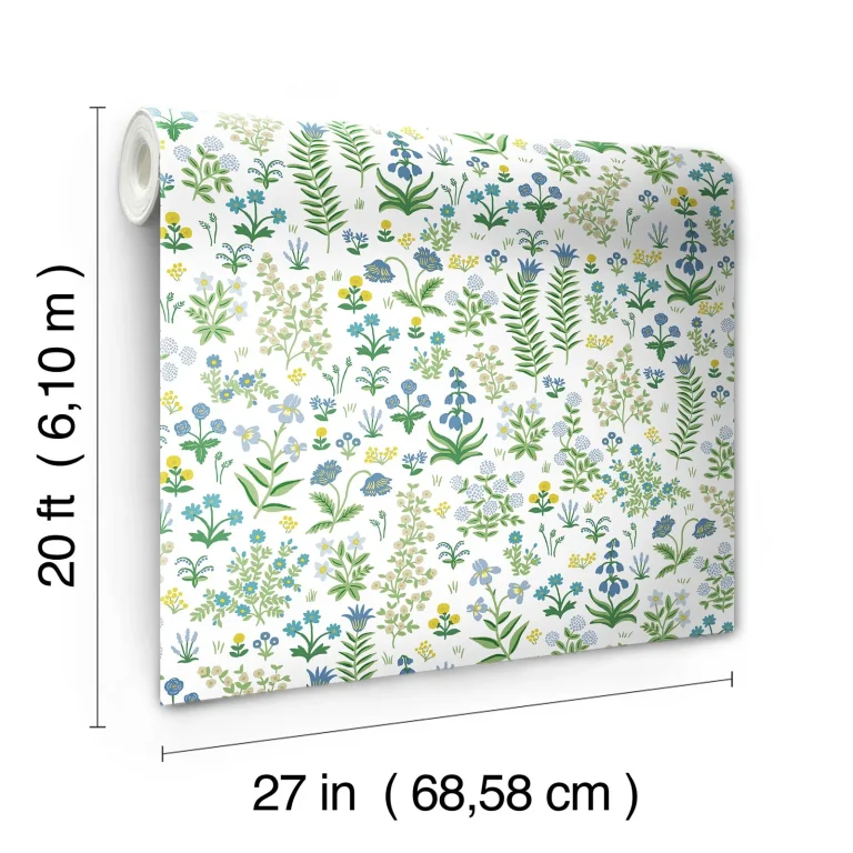 Rifle Paper Co. Menagerie Garden Peel and Stick Wallpaper - Blue Multi — Ảnh 3