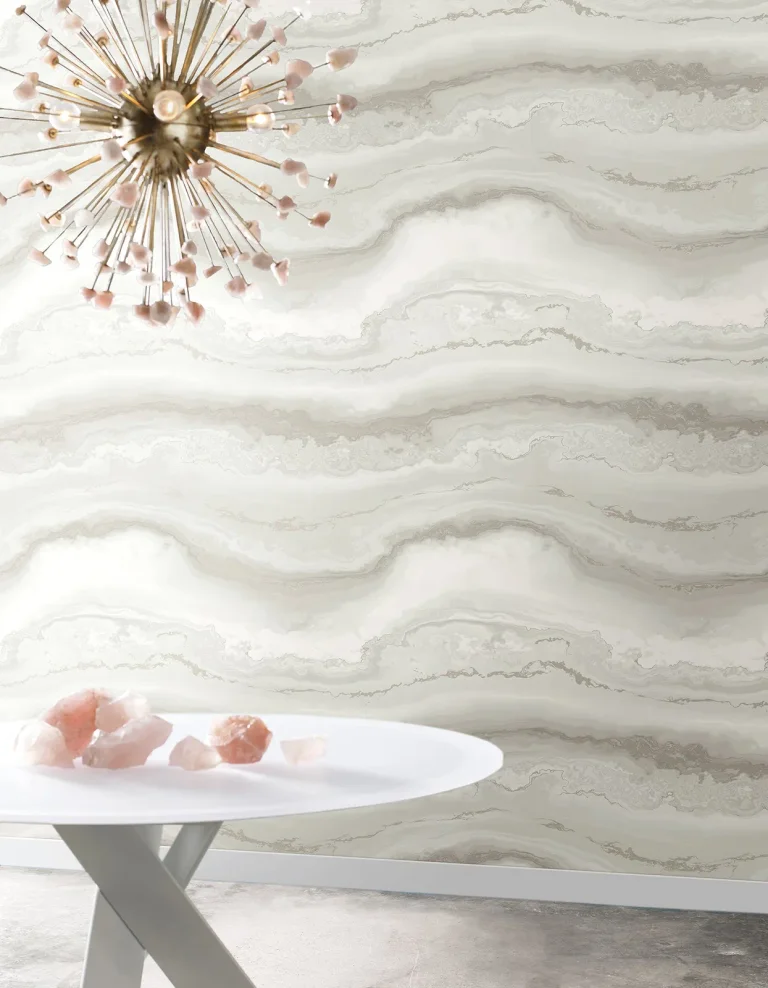 Shifting Sands Peel and Stick Wallpaper - Salt Grey/Pearl — Image 3