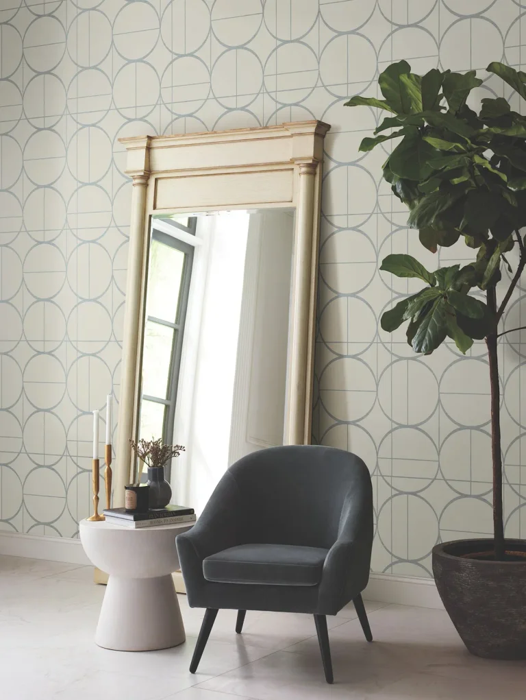 Sun Circles Wallpaper - Taupe/Silver — Image 4