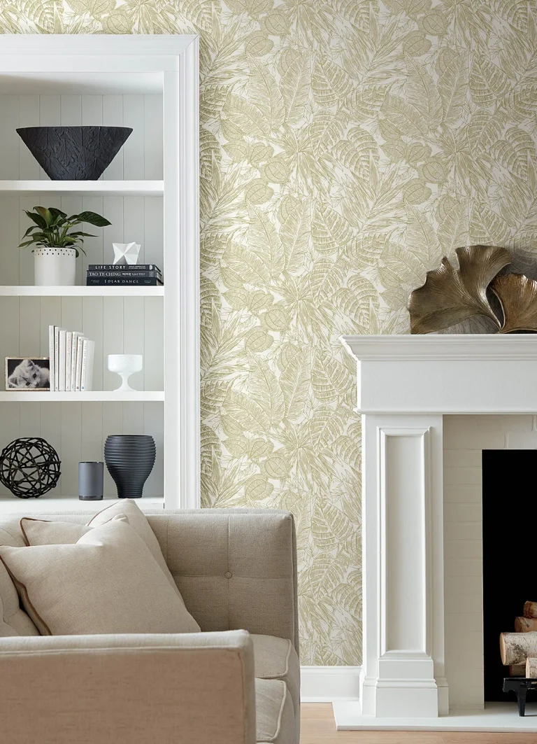 Brentwood Palm Leaves Wallpaper - Yellow — Ảnh 2