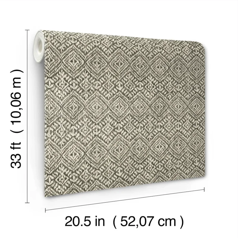 Gallivant Woven Geometric Wallpaper - Black — Ảnh 7