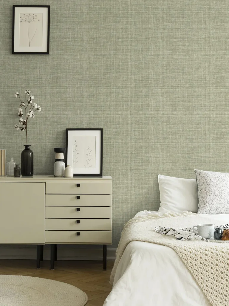 Tuckernuck Linen Wallpaper - Green — Ảnh 2