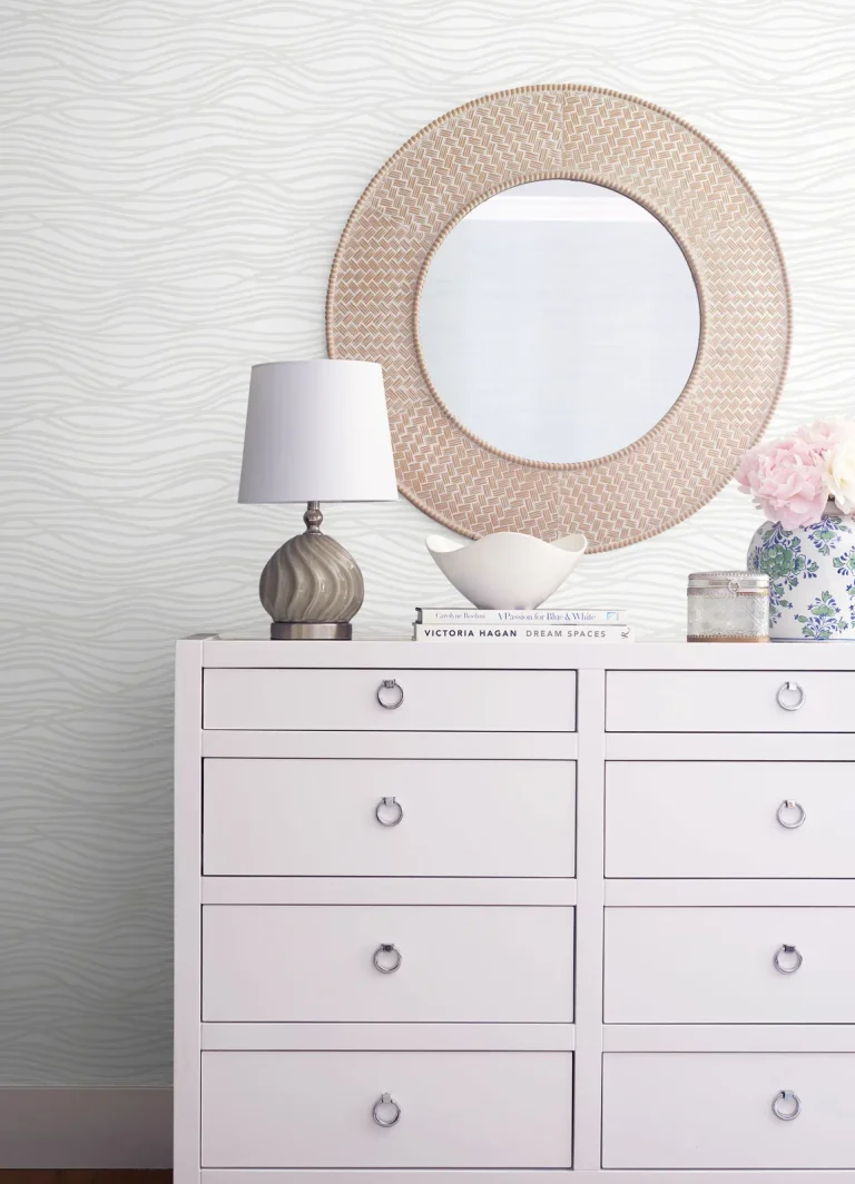 Galyn Pearlescent Wave Wallpaper - White — Ảnh 2