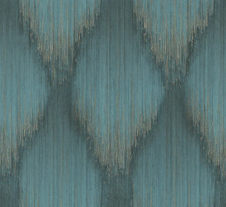 Starfall Metallic Ikat Wallpaper - Teal — Ảnh 4