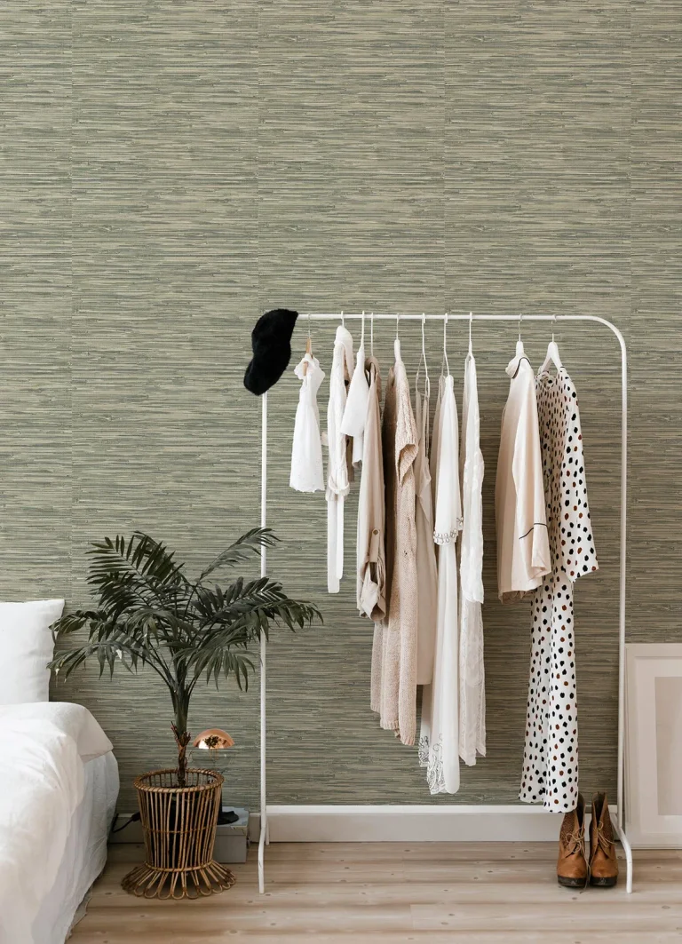 Exhale Woven Faux Grasscloth Wallpaper - Moss — Ảnh 5