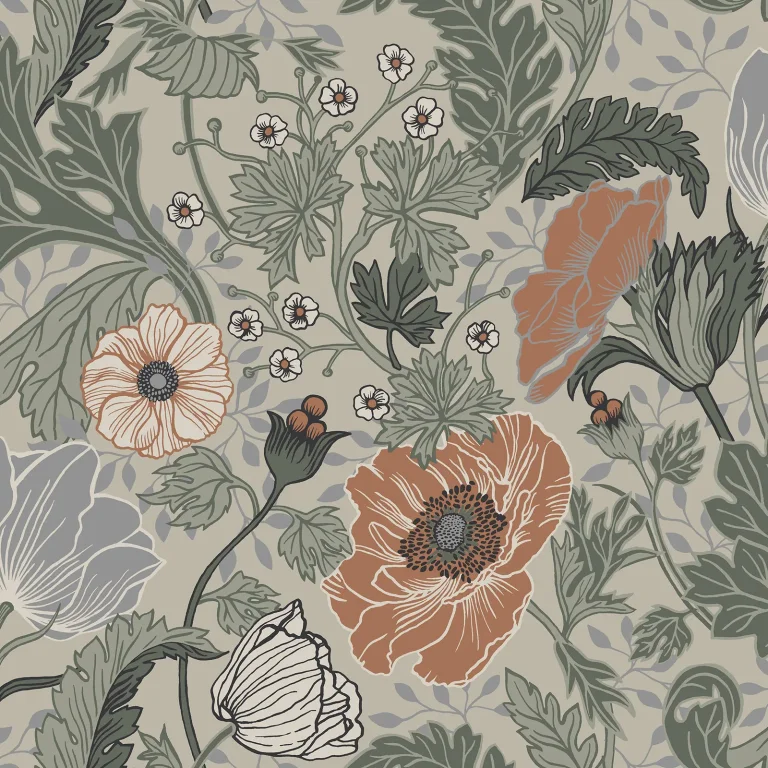 Anemone Wallpaper - Grey — Ảnh 2