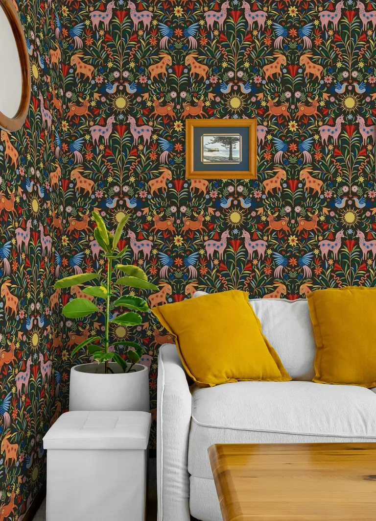 Whimsical Creatures Peel and Stick Wallpaper - Black — Ảnh 3