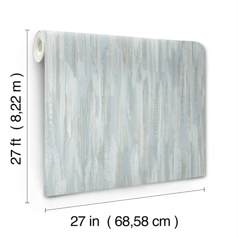 Ronald Redding Tribeca Texture Stripe Wallpaper - Light Blue — Ảnh 2