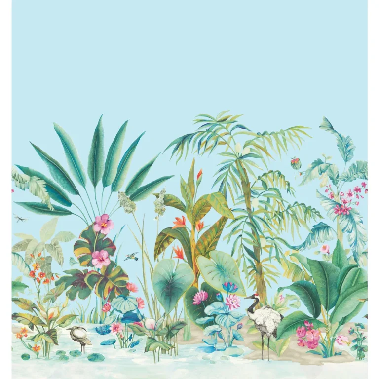 Tropical Panoramic Wall Mural - Blue — Ảnh 3