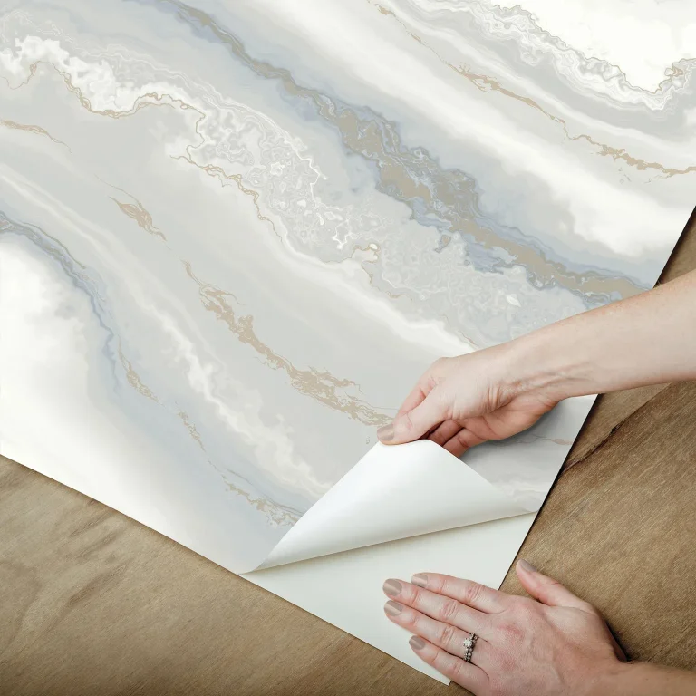 Shifting Sands Peel and Stick Wallpaper - Slate Blue/Glint — Image 7