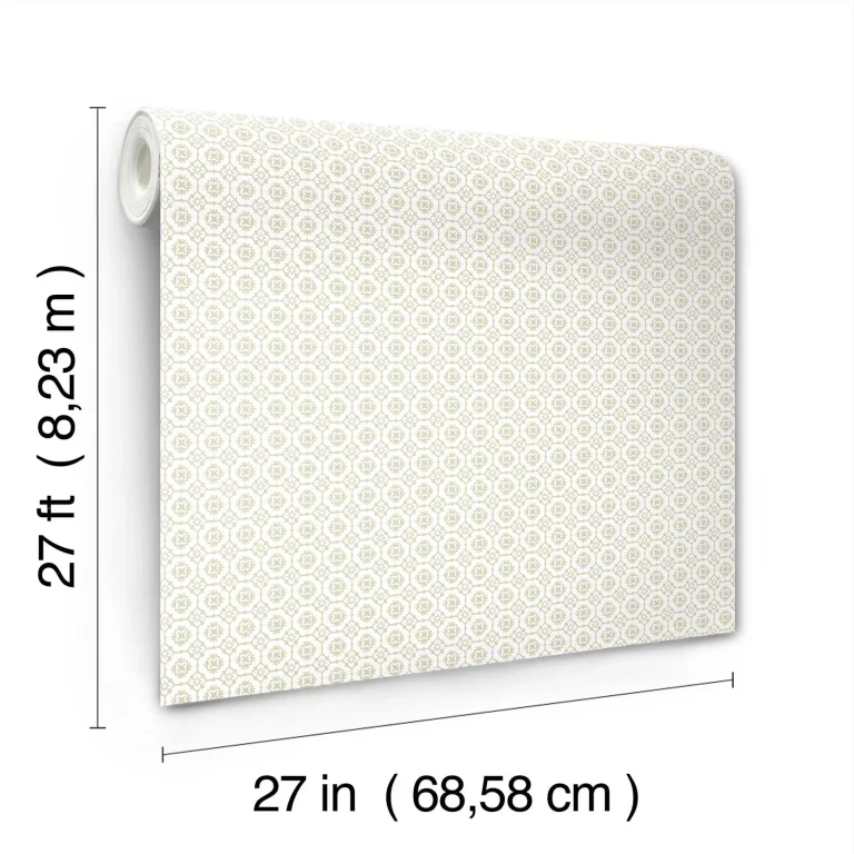 Priti Floral Grid Wallpaper - Beige — Image 2