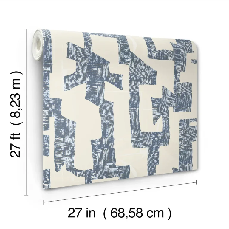 Modern Tribal Wallpaper - Almond/Navy — Ảnh 2