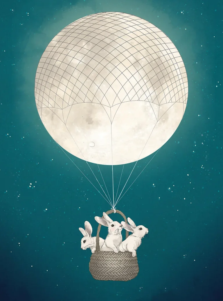 Moonbunnies - Wall Mural 5469 - 4 Panel - 192cm x 260cm — Ảnh 2
