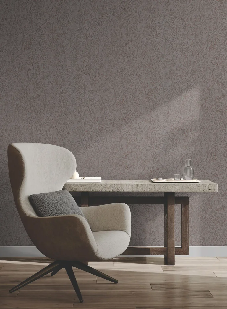 Sculpted Floral Relief Wallpaper - Copper — Ảnh 4
