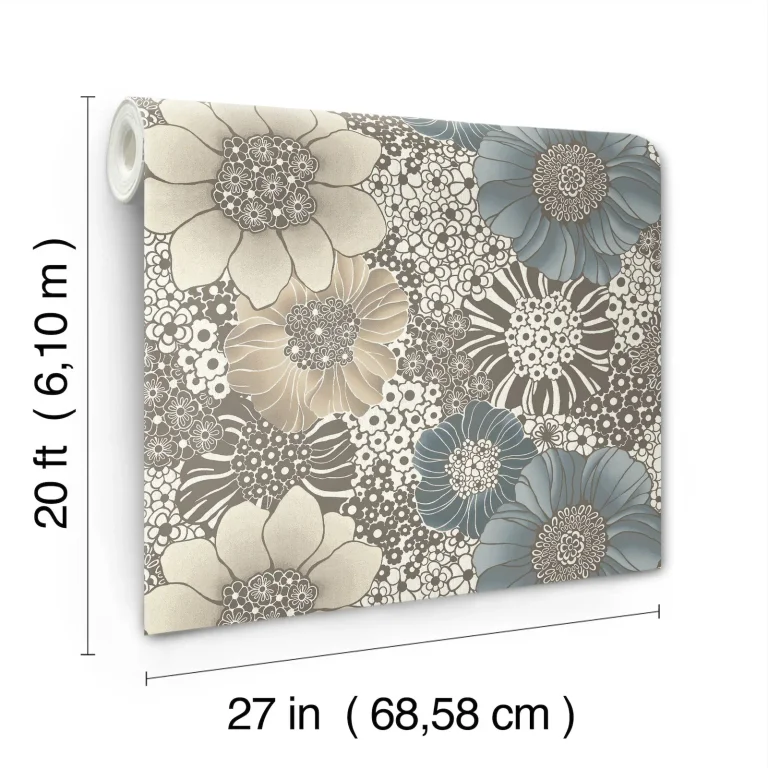 Anemones Peel and Stick Wallpaper - Brown — Ảnh 2