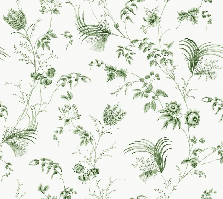 Ronald Redding Floral Lace Wallpaper - Green — Ảnh 2