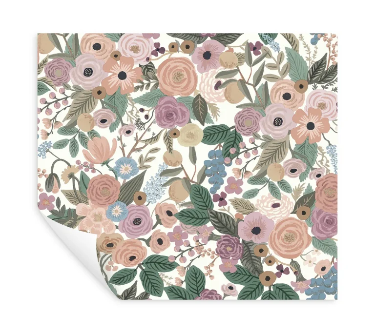 Rifle Paper Co. Garden Party Peel and Stick Wallpaper - Blush Multi — Ảnh 4