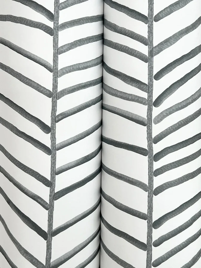 Cascade Palm Chevron Wallpaper - Onyx — Ảnh 2