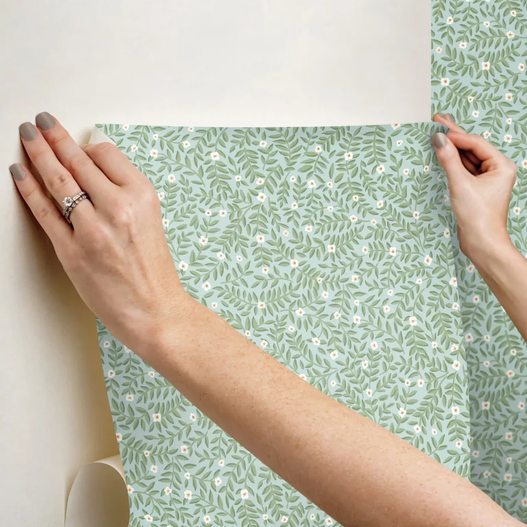 Rifle Paper Co. Elodie Petite Floral Peel and Stick Wallpaper - Light Blue — Ảnh 6