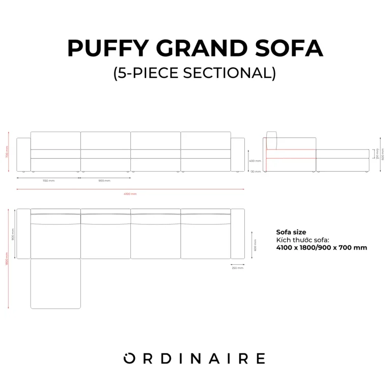 PUFFY GRAND SOFA - 5-PIECE SECTIONAL SOFA — Ảnh 12