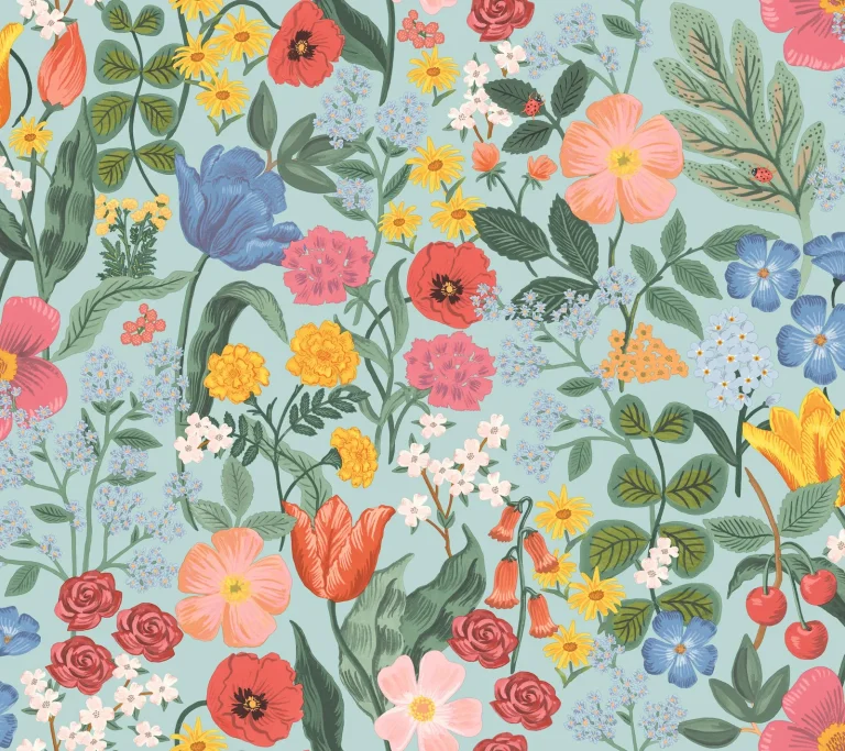 Rifle Paper Co. Blossom Wallpaper - Light Blue — Ảnh 5
