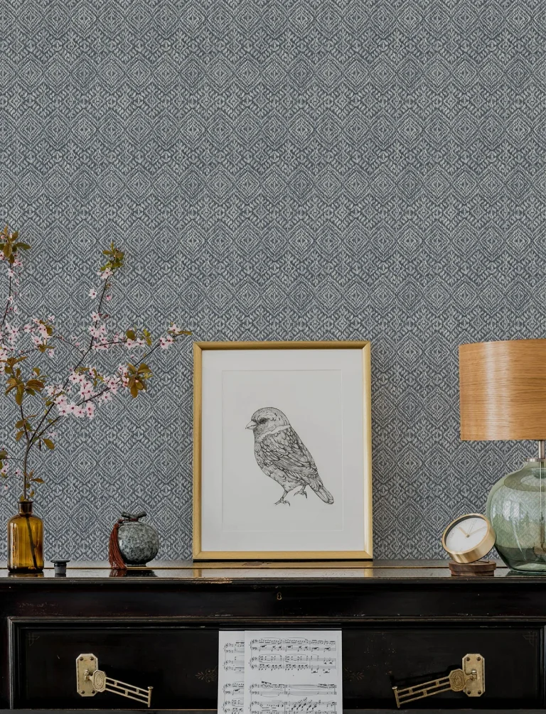 Gallivant Woven Geometric Wallpaper - Indigo — Ảnh 5