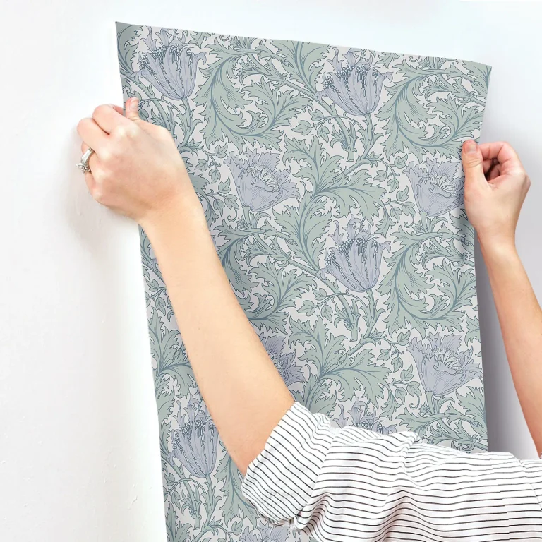 Anemone Floral Trail Wallpaper - Blue — Ảnh 3